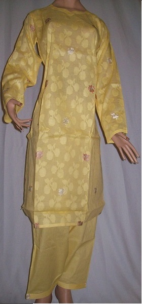 Salwar Kameez, pakistanisches Fraunenkleid, gelb Größe S