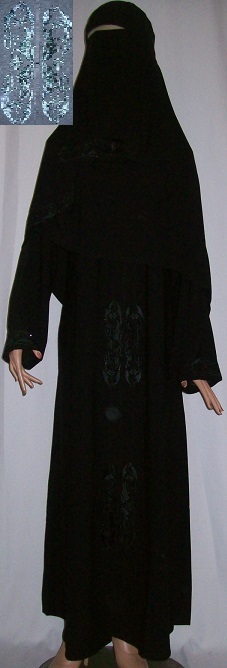 Zweiteiliger Burka schwarz XS