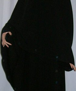 Zweiteiliger Burka schwarz L - 135 cm Länge