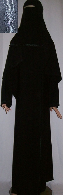 Zweiteiliges Burkaset schwarz XL - 143 cm Länge