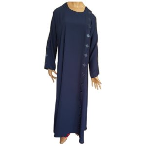 Abaya - blau - bestickt XS